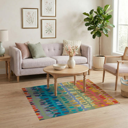 Multi-Color Abstract Oval Area Rug