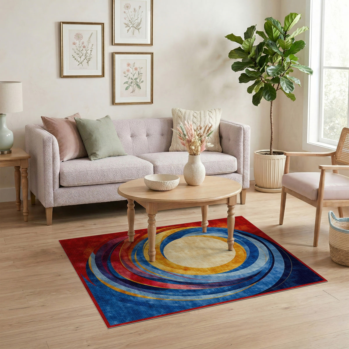Abstract Area Vibrant Abstract Swirl Area Rug