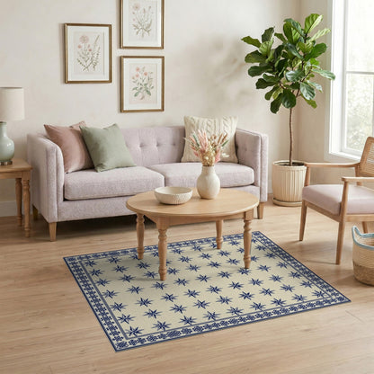 Blue Star Geometric Area Rug