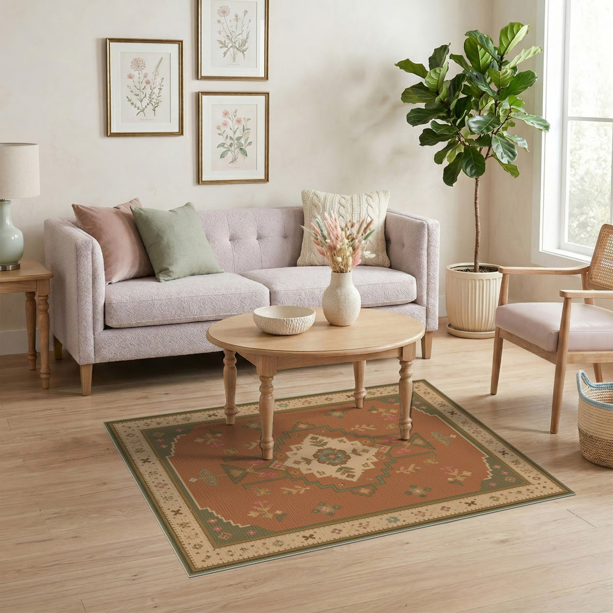 Orange Heritage Tribal Medallion Rug
