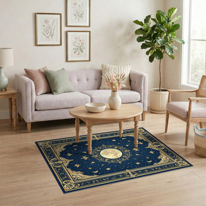 Ornate Celestial Moon Area Rug