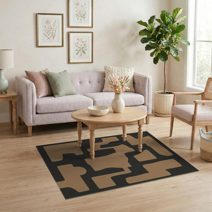 Tan Abstract Form Area Rug