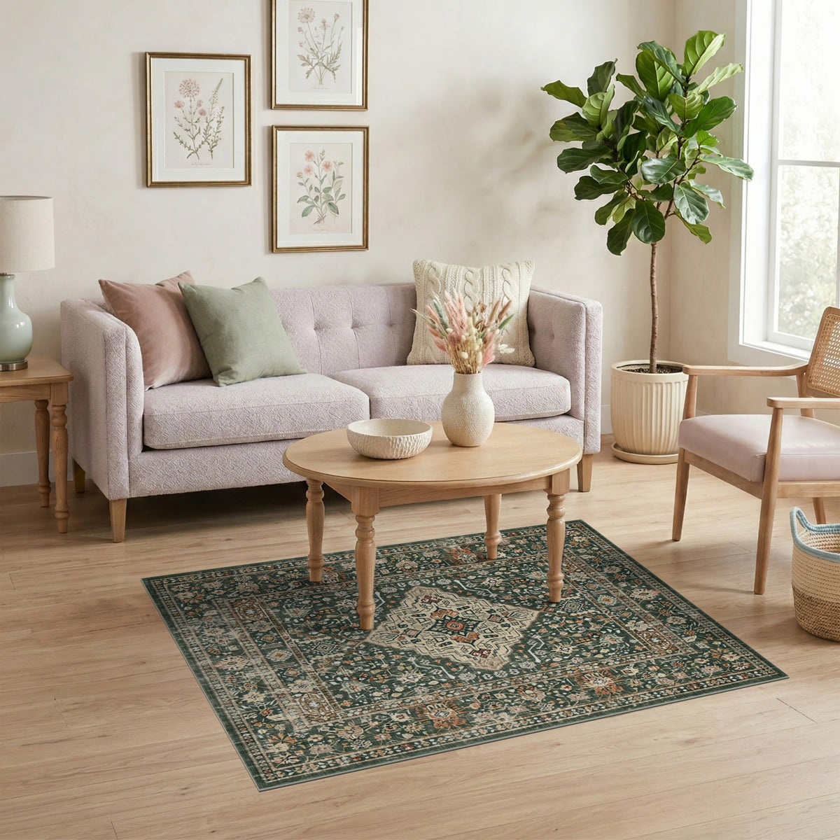 Green Floral Vintage No. 58 Area Rug