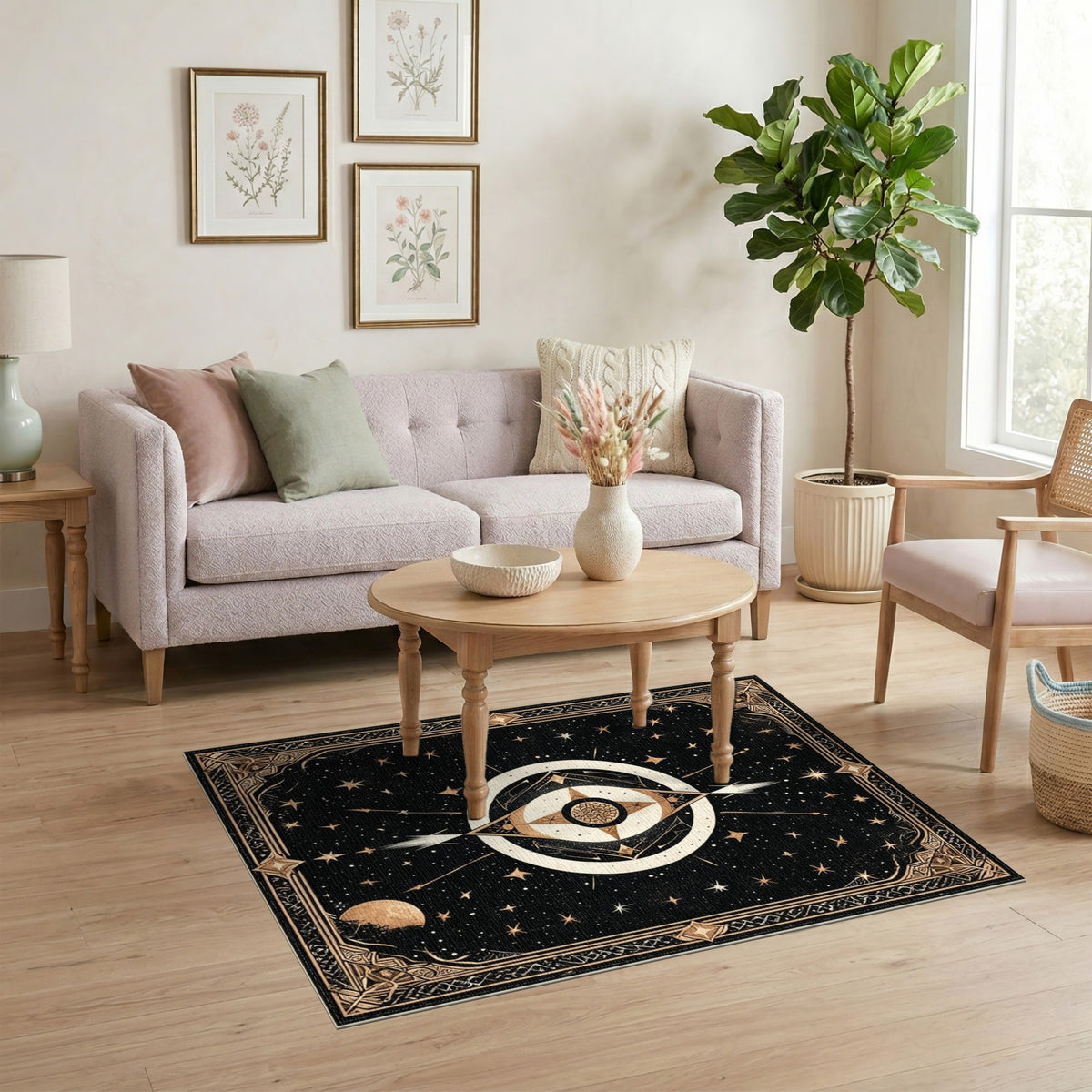 Celestial Gold Geometric Area Rug