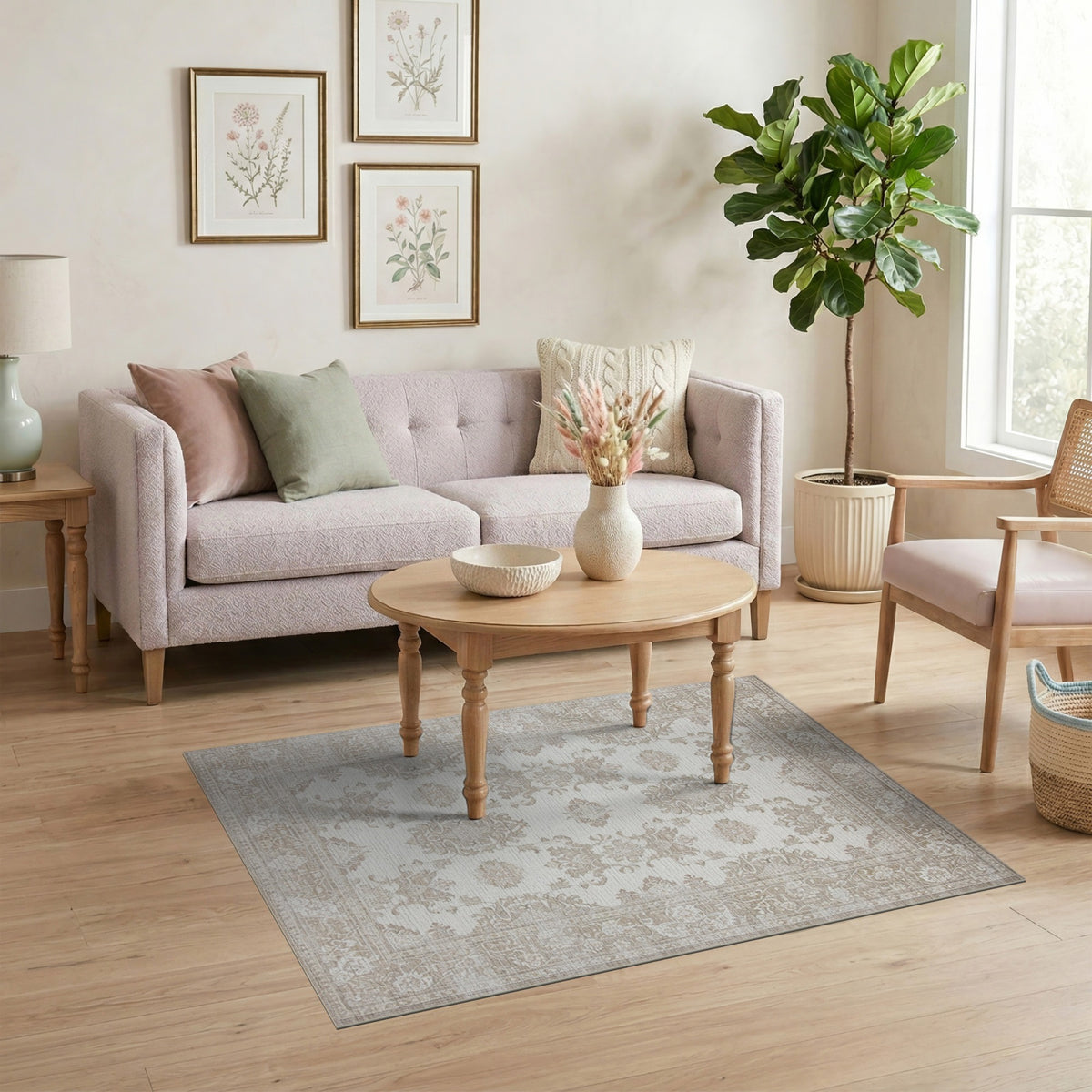 Beige Traditional Persian Traditional Persian Area Rug
