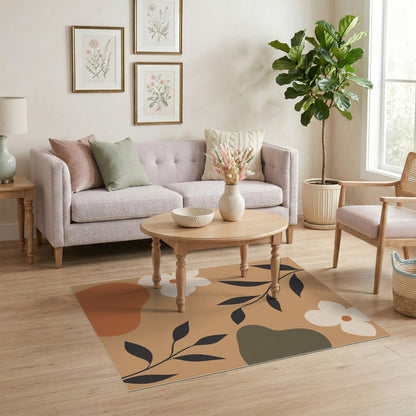 Brown Floral Vintage Area Rug