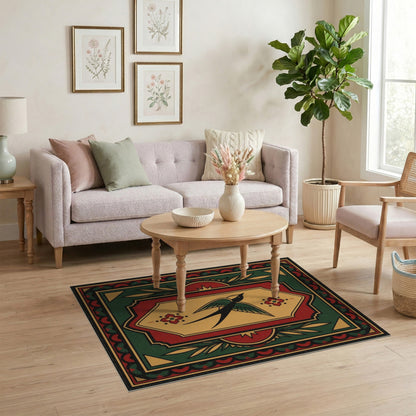 Flying Swallow Bird Area Rug