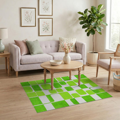 Green Geometric Modern No. 20 Area Rug