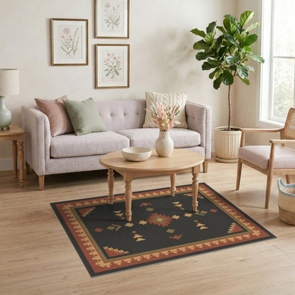 Southwestern Geometric Brown and Tan Area Rug