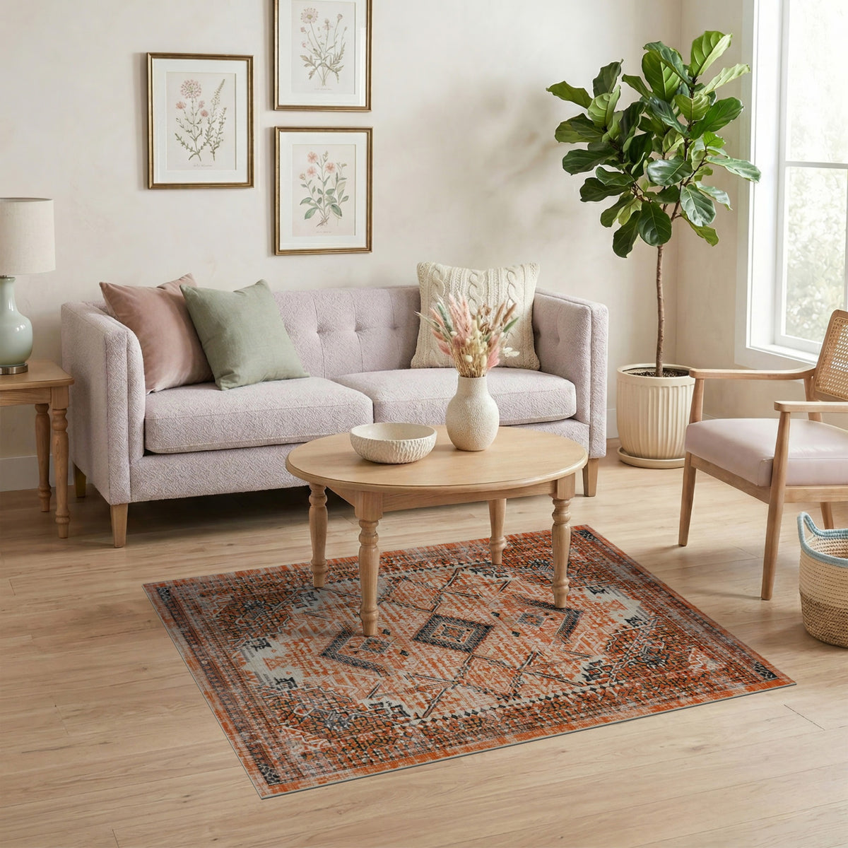 Orange Heritage Tribal Area Rug