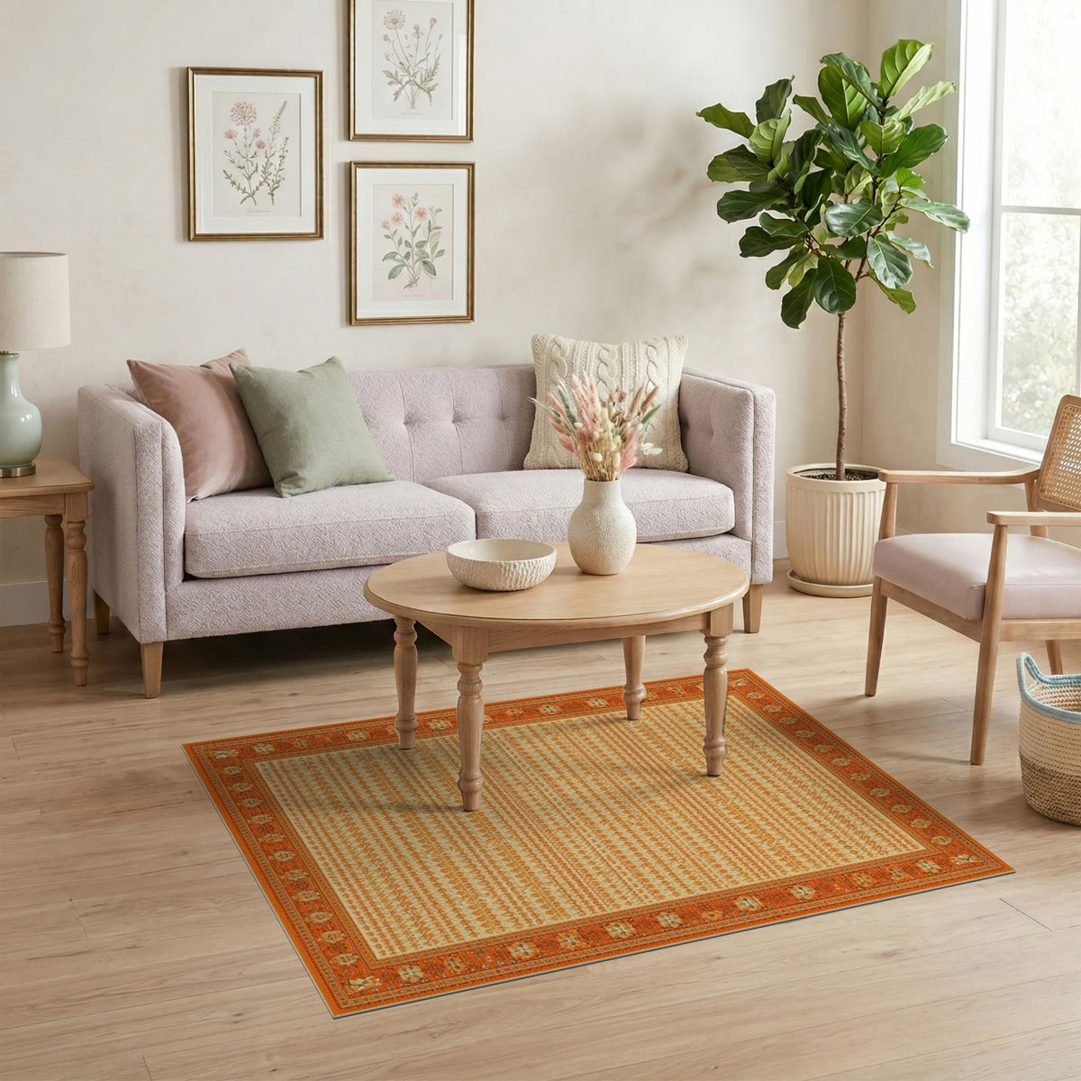 ODIKA Orange Heritage Tribal Area Rug