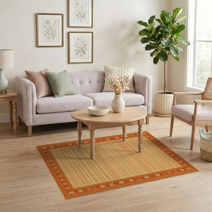 ODIKA Orange Heritage Tribal Area Rug
