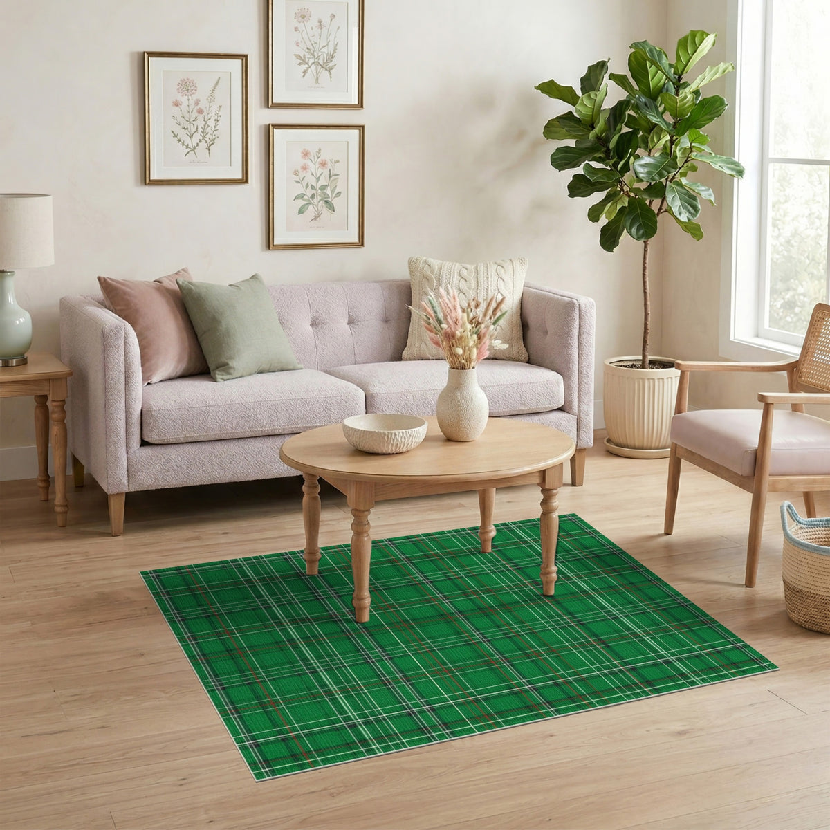 Green Plaid Heritage Area Rug