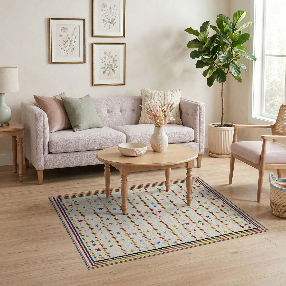 Multi-Color Star Geometric Area Rug