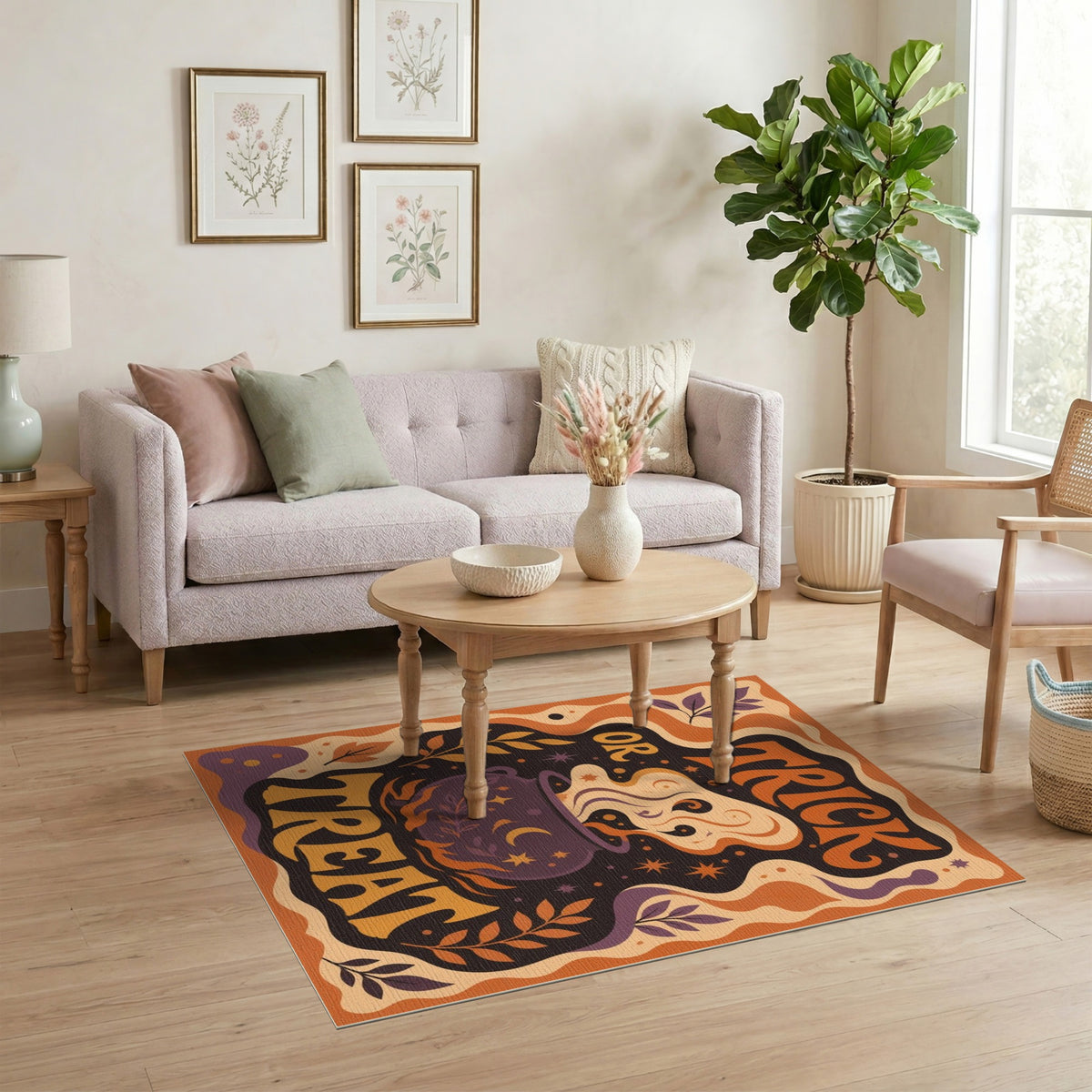 Trick or Treat Cauldron Halloween Area Rug