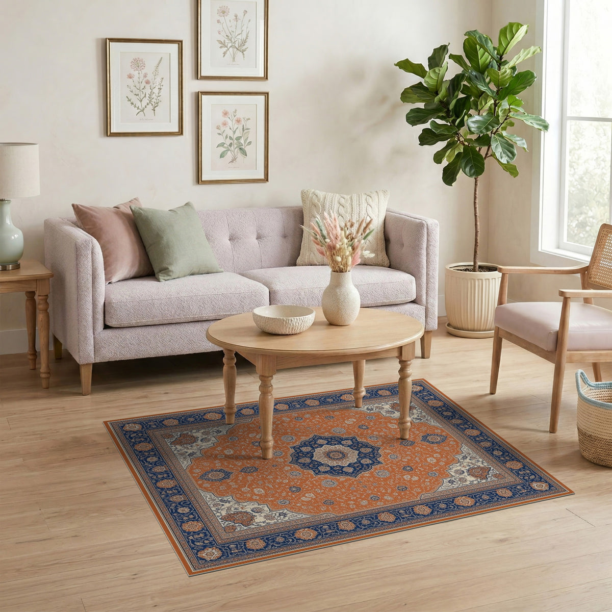 Orange Persian Medallion No. 13 Area Rug