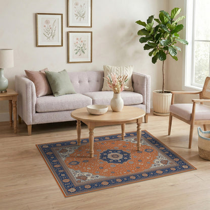 Orange Persian Medallion No. 13 Area Rug