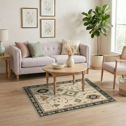 Heritage Tribal Beige Geometric Beige and Neutral Area Rug