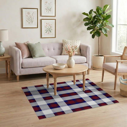 Red Blue Buffalo Check Area Rug