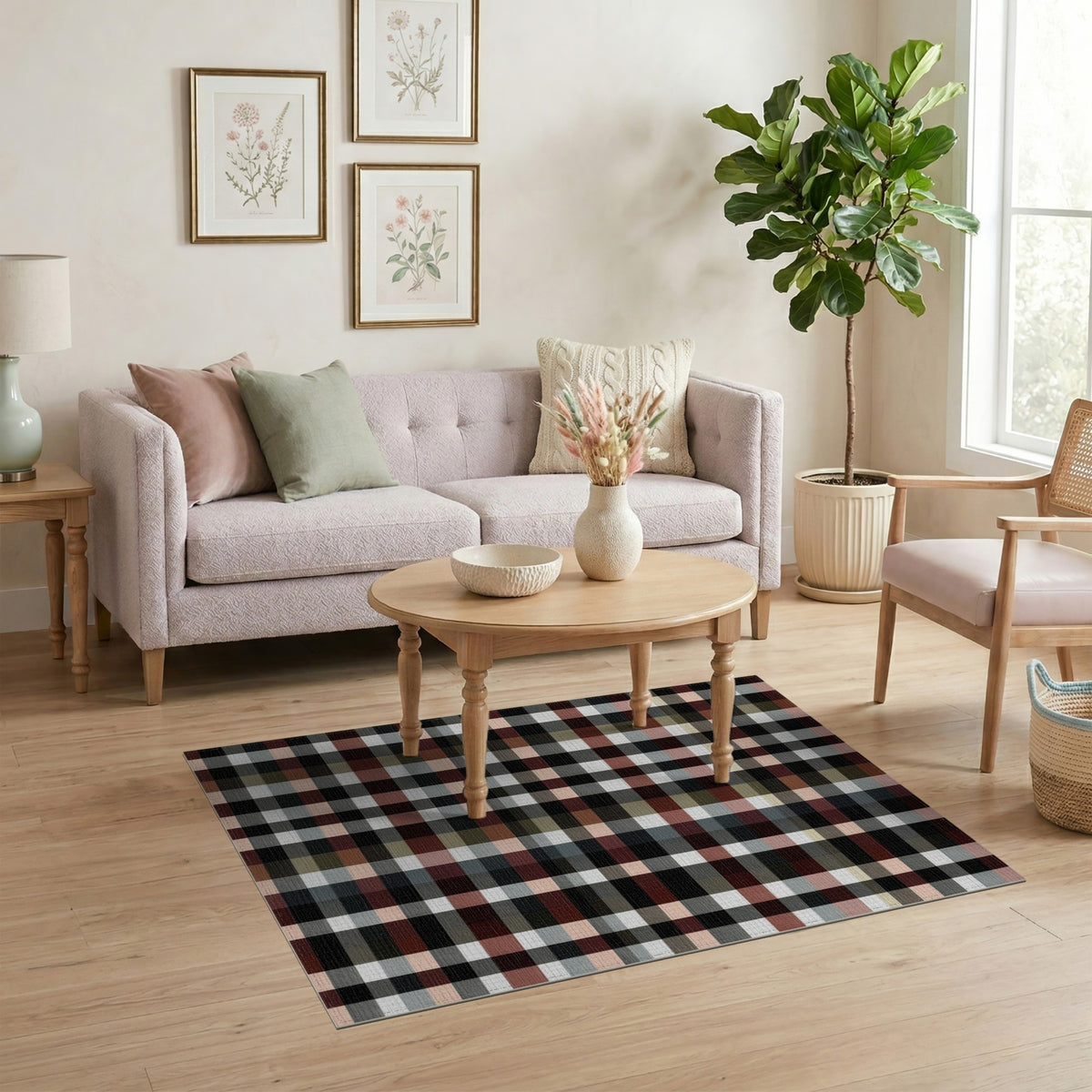 Multi-color and Patterns Multi-Color Plaid Checkered Area Rug