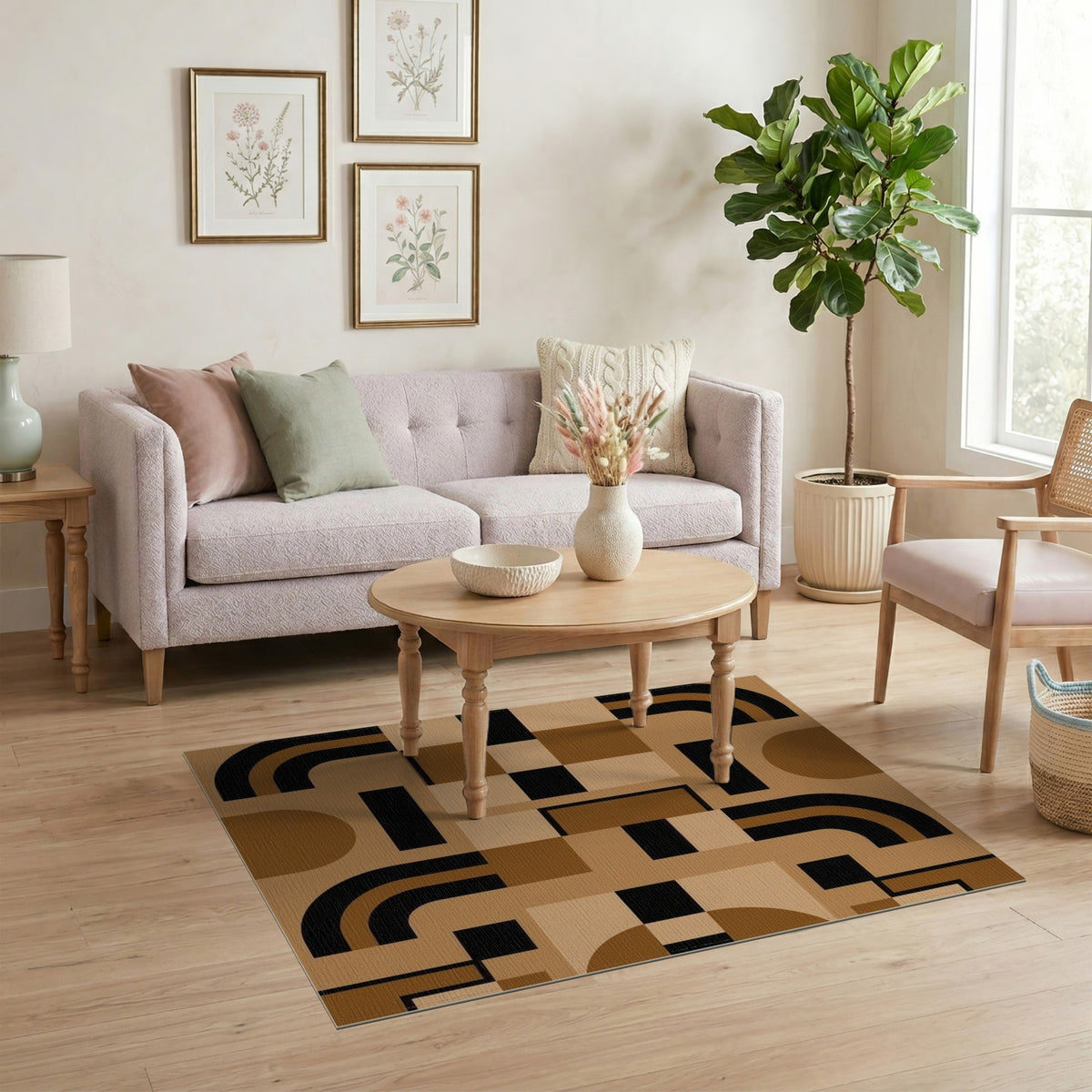 Brown Geometric Arch No. 2 Area Rug