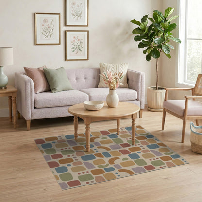 Brown and Tan Geometric Modern Brown Tan Geometric Area Rug