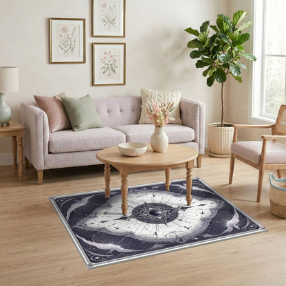Geometric Modern Black and White Celestial Geometric Black White Area Rug