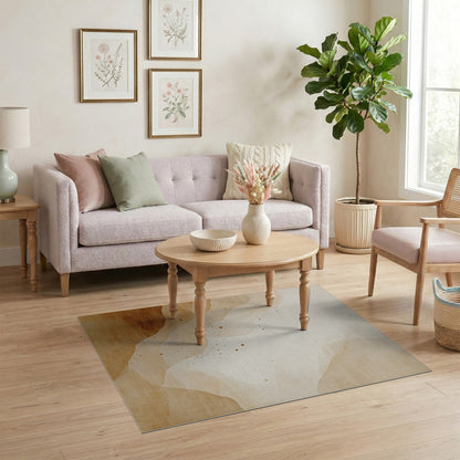 Flow Beige Abstract Flow Area Rug