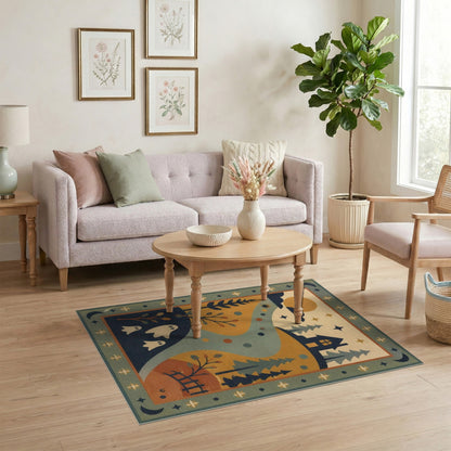 Whimsical Ghost Landscape Kids Area Rug