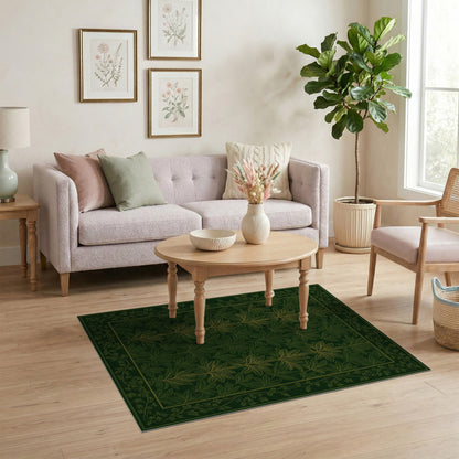 Green Vintage Botanical Area Rug