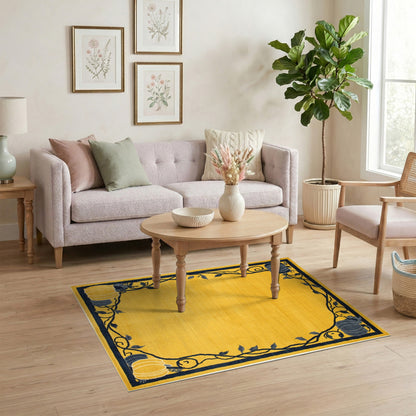 Yellow Pumpkin Vine Area Rug