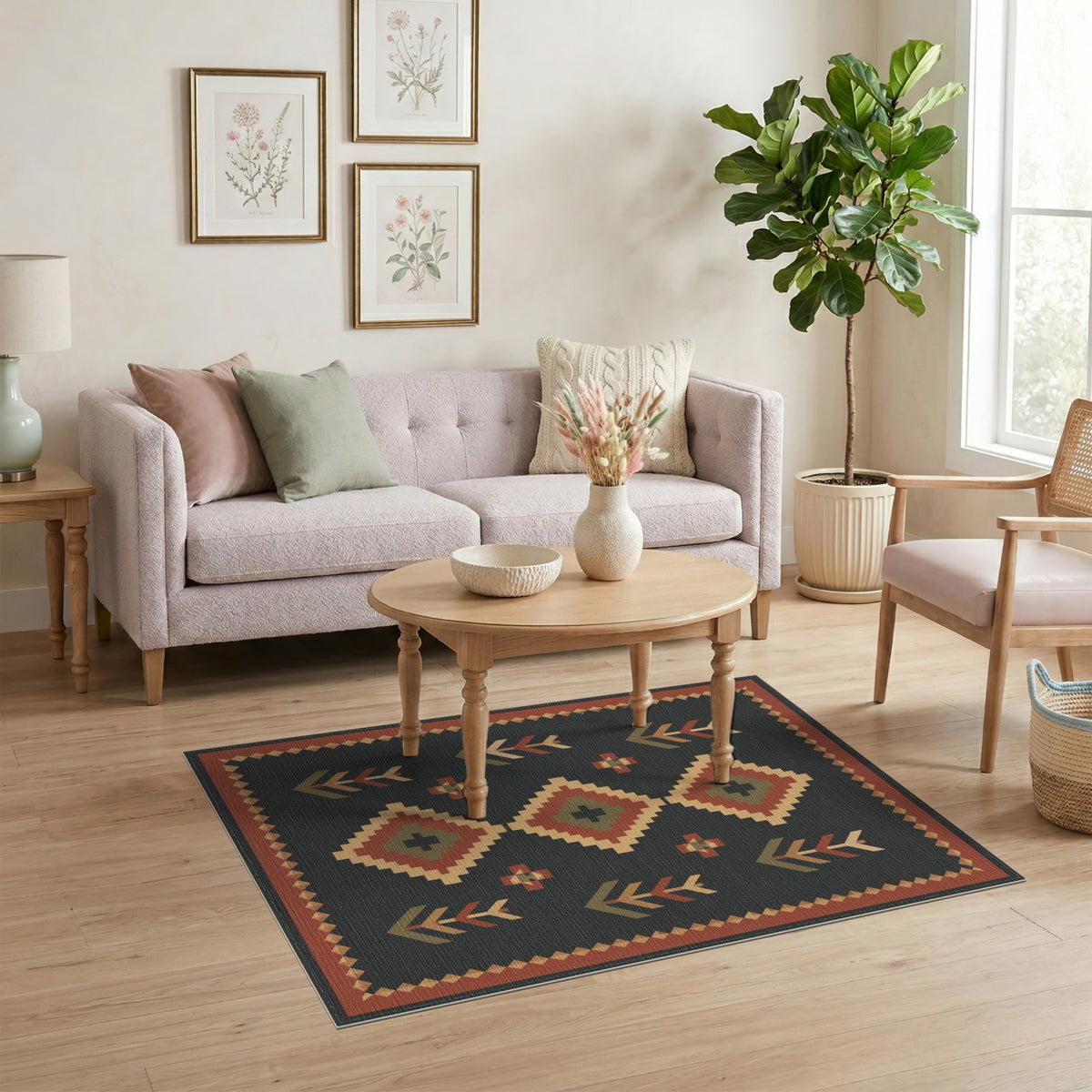 Southwestern Geometric Diamond Southwestern Area Rug
