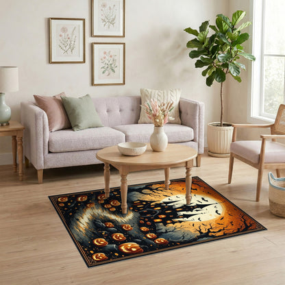 ODIKA Halloween Haunted Mansion Pumpkin Rug