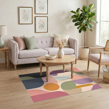 Vivid Geometric Abstract Area Rug