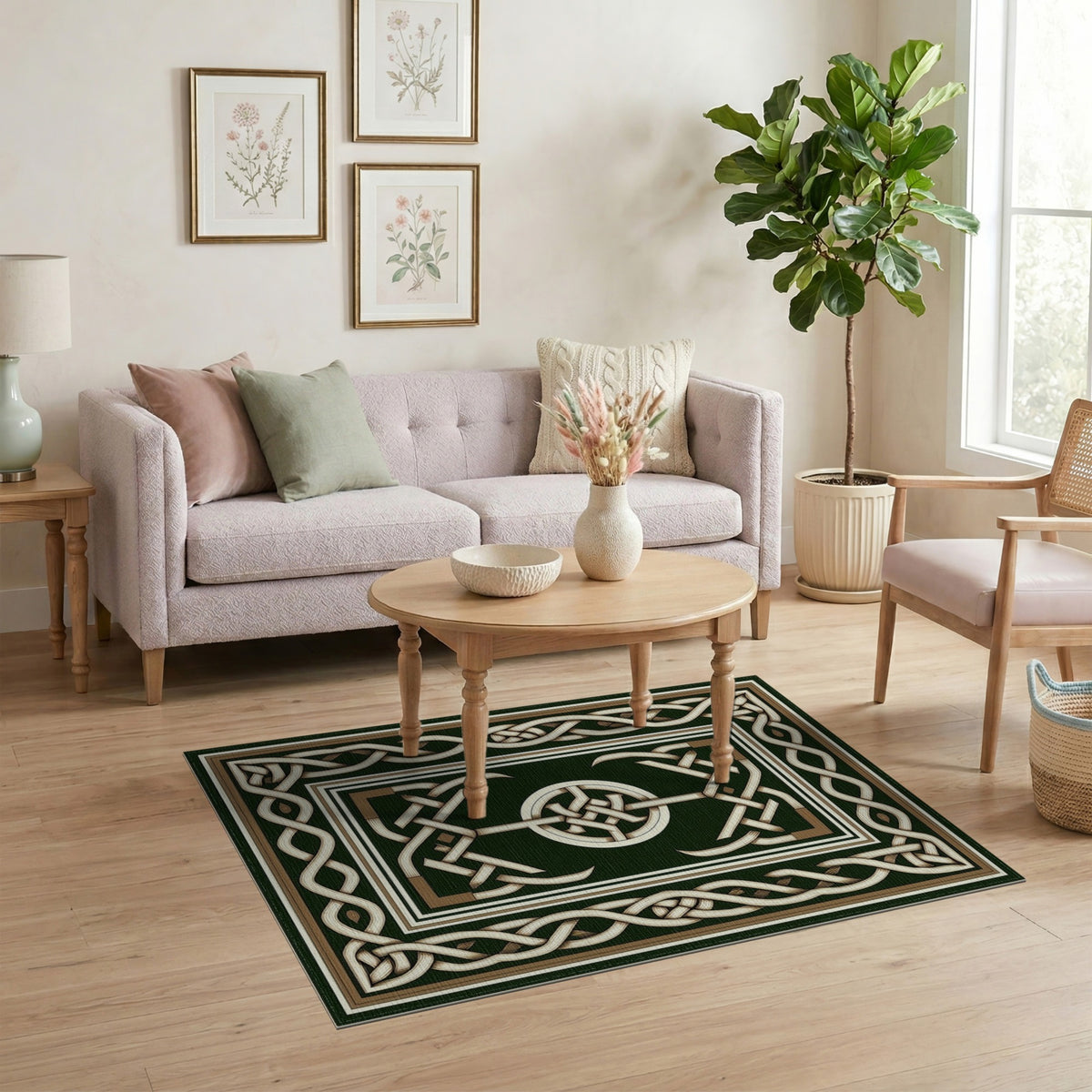 Green Celtic Knot Area Rug