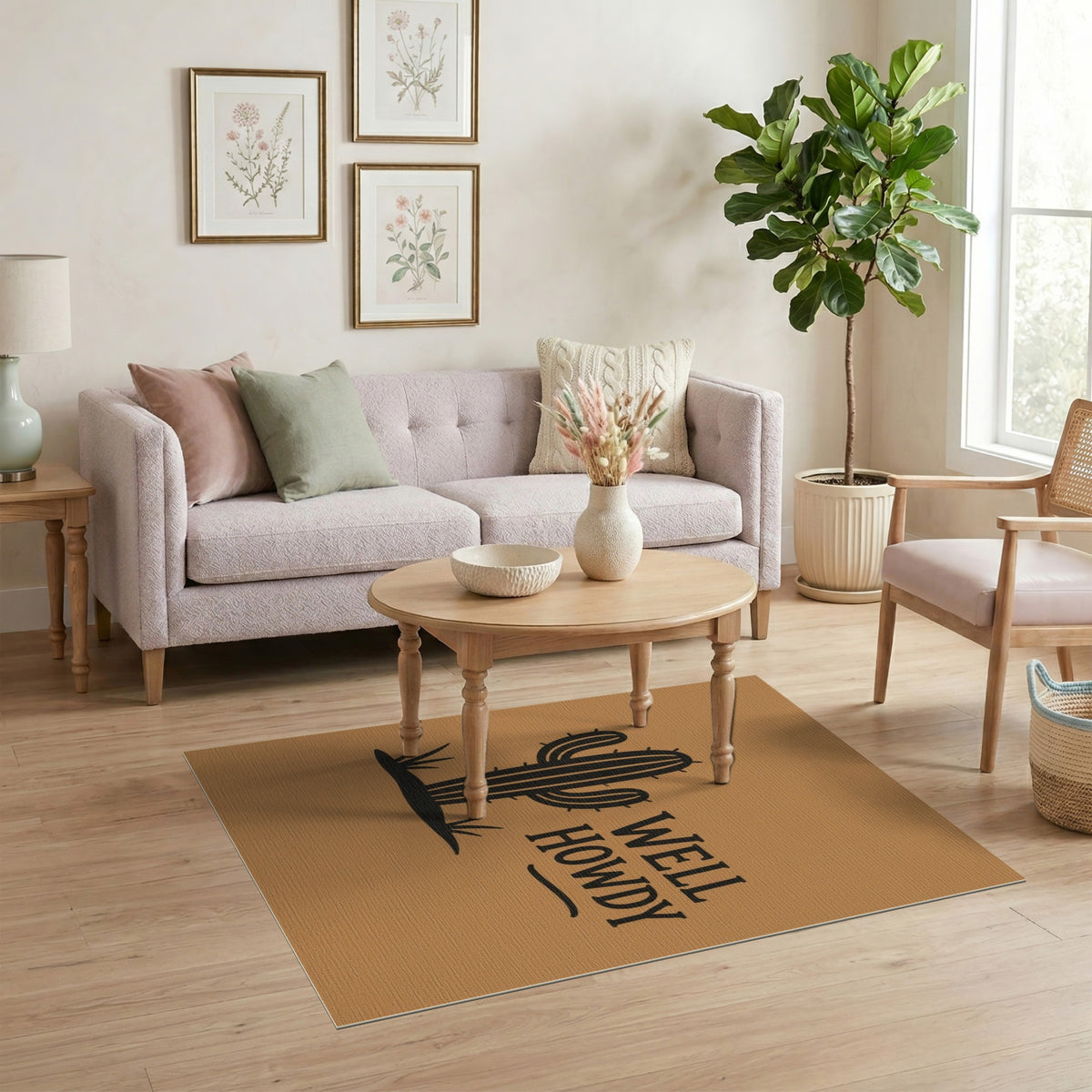 Well Howdy Cactus Southwestern Area Rug