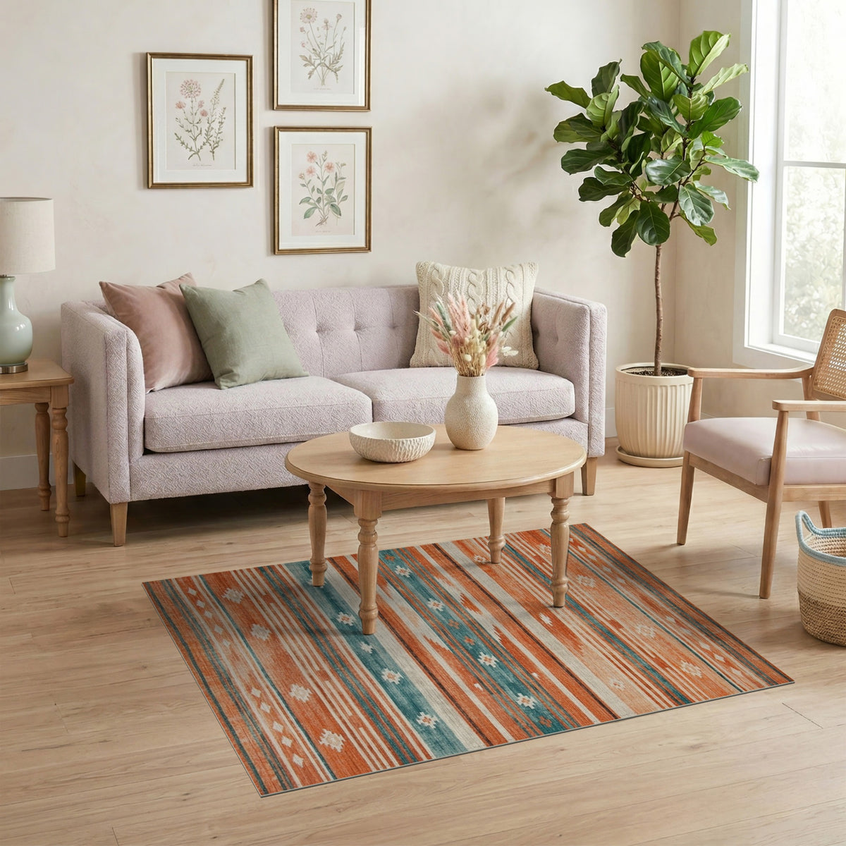 Southwestern Orange Geometric Area Rug