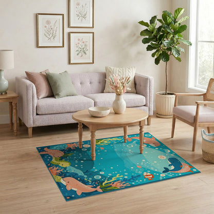 Ocean Friends Kids Cartoon Area Rug