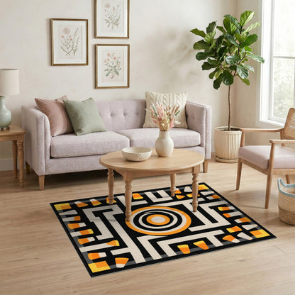 Geometric Candy Corn Maze Area Rug