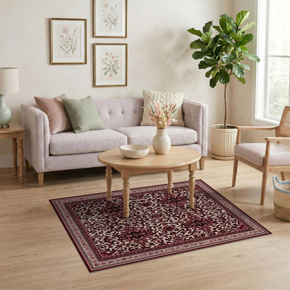 Red Leopard Persian Area Rug