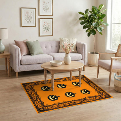 Jack-o'-Lantern Halloween Orange Area Rug