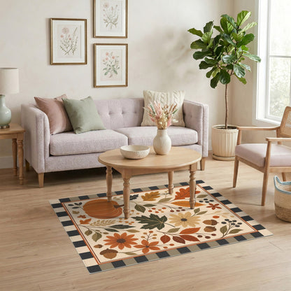 Autumn Harvest Floral Washable Area Rug