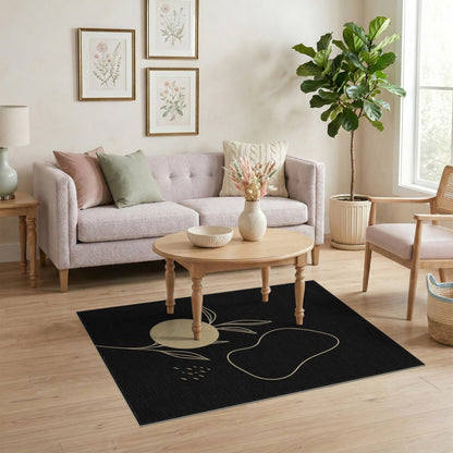 Beige and Neutral Leaf Beige Abstract Leaf Area Rug
