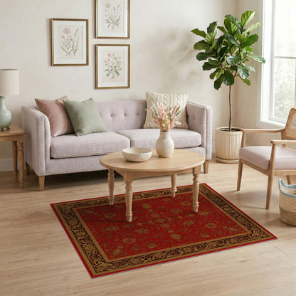 Red Floral Persian Area Rug