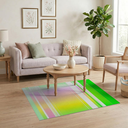 Stripe Multi-color and Patterns Vibrant Multi-Color Geometric Stripe Area Rug