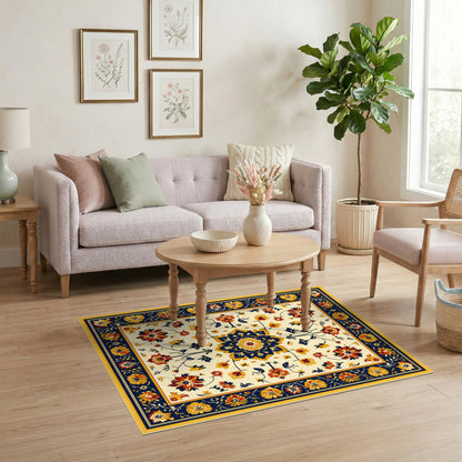 Vibrant Multi-Color Floral Medallion Area Rug