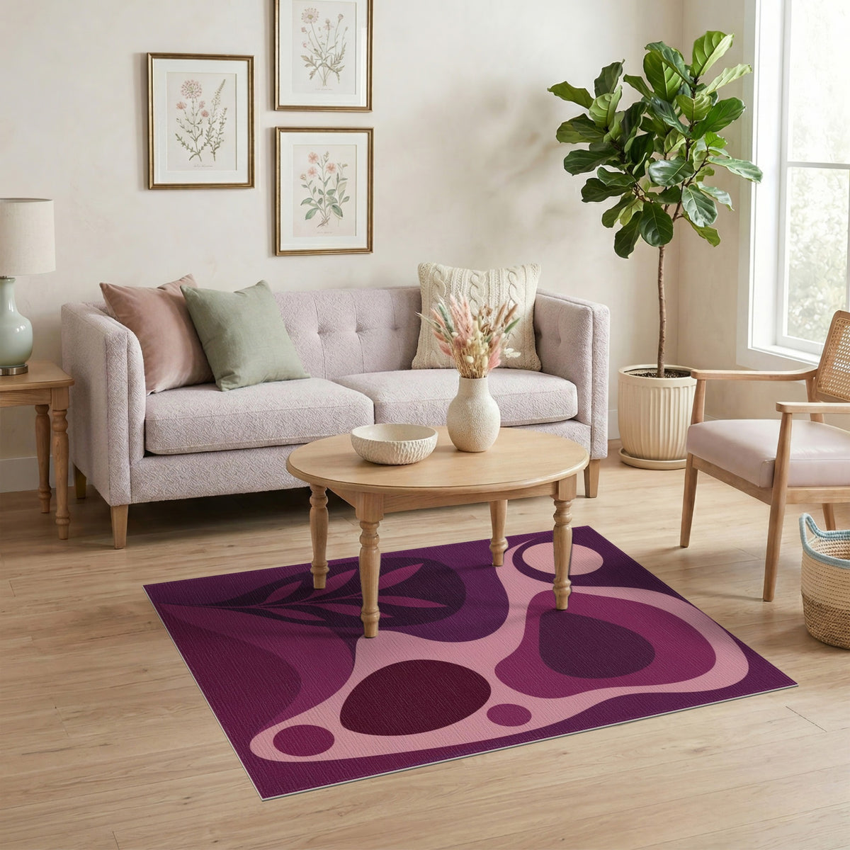 Purple Abstract Area Purple Abstract Organic Area Rug