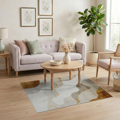 ODIKA Flowing Abstract Neutral Area Rug