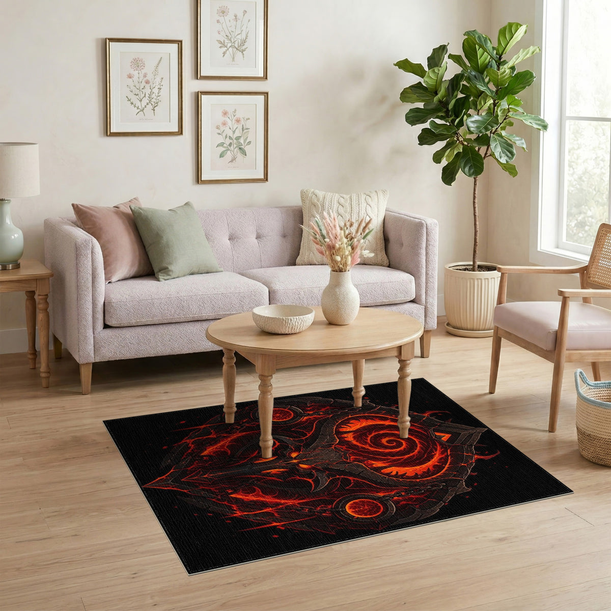 Inferno Demon Crest Area Rug