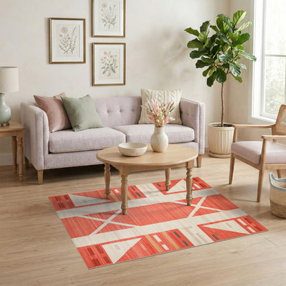 Red Geometric No. 2 Area Rug
